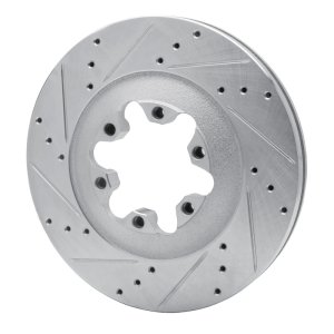 Chevrolet Colorado Brake Rotor (1) - Front Left - R1 Concepts - Drilled & Slotted - Silver - `09-`12